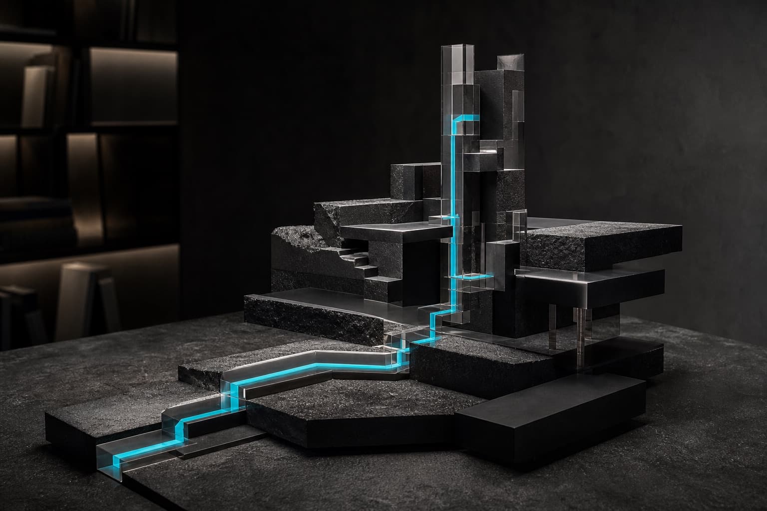 Arquitectura de crecimiento construida como un sistema físico